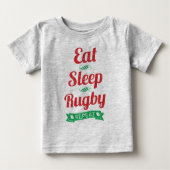 T-shirt Pour Bébé Manger, Dormir, Rugby, Répéter (Devant)