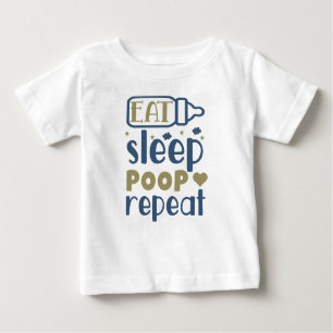 T-shirt Pour Bébé Manger Sleep Poop Répéter - Drôle