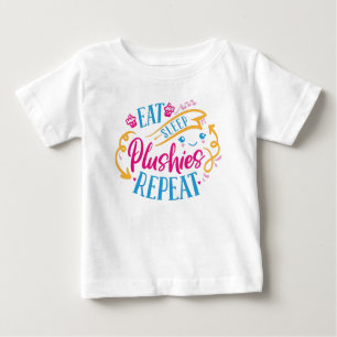 T-shirt Pour Bébé Mangez des Plushies du sommeil Répéter Mignonne