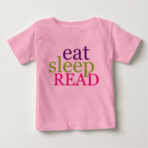 T-shirt Pour Bébé Mangez, dormez, LISEZ - rétro