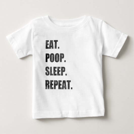 T-shirt Pour Bébé Mangez. Dunette. Sommeil. Répétition (Devant)