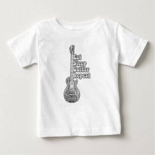 T-shirt Pour Bébé Mangez la répétition de la guitare de sommeil.