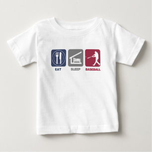 T-shirt Pour Bébé Mangez le base-ball de sommeil