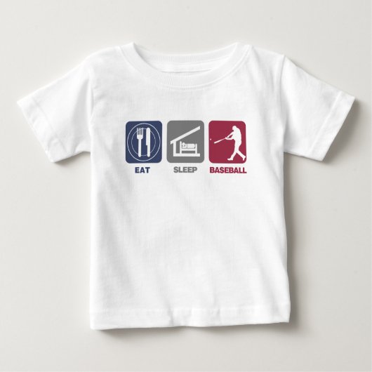 T-shirt Pour Bébé Mangez le base-ball de sommeil (Devant)