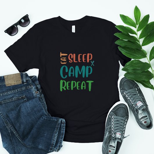 T-shirt Pour Bébé Mangez Le Camp De Sommeil Répéter - La Vie De Camp