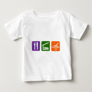 T-shirt Pour Bébé Mangez le détecteur de métaux de sommeil
