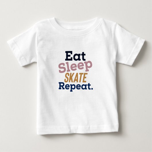 T-shirt Pour Bébé Mangez le patin de sommeil répéter (Devant)