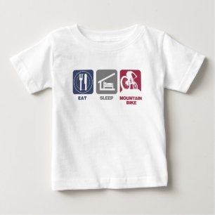 T-shirt Pour Bébé Mangez le vélo de montagne de sommeil