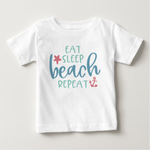 T-shirt Pour Bébé Mangez Sleep Beach Répétez l'Ancre Star Fish