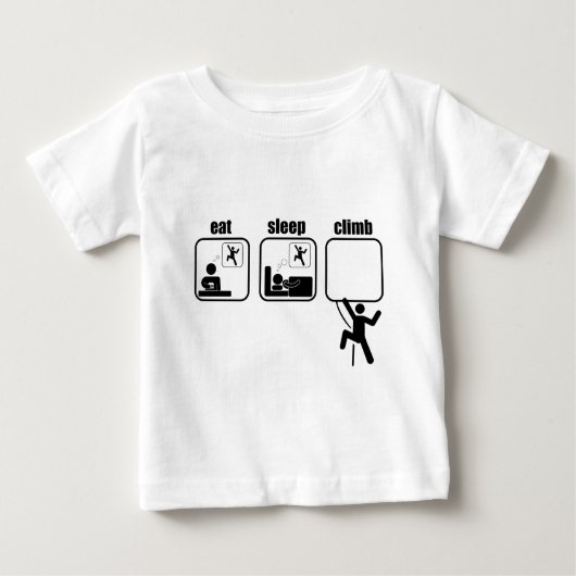 T-shirt Pour Bébé Mangez. Sommeil. Montée (Devant)