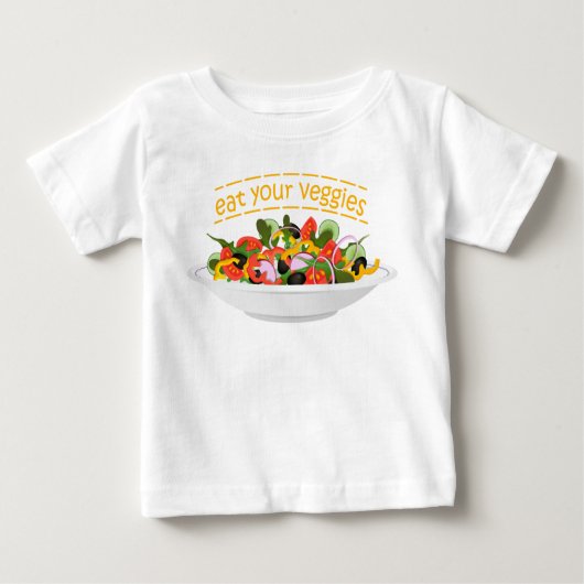 T-shirt Pour Bébé Mangez vos Légumes Citer salade fraîche mélange bo (Devant)