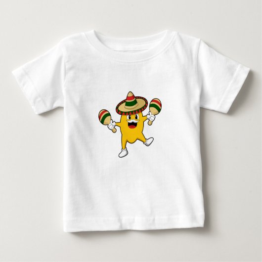 T-shirt Pour Bébé Mango comme musicien avec Maraca (Devant)