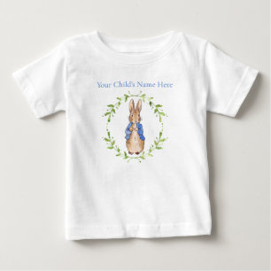 T-shirt Pour Bébé Manteau bleu personnalisé lapin Classique
