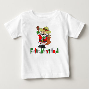 T-shirt Pour Bébé Maracas de sombrero de Père Noël de bande dessin