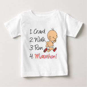 T-shirt Pour Bébé Marathon de course de promenade de rampement
