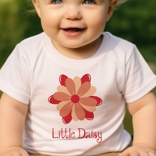 T-shirt Pour Bébé marguerite fleur mignonne petit rouge