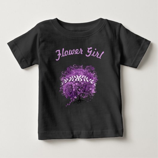 T-shirt Pour Bébé Mariage de feuille d'arbre de coeur violet radiant (Devant)