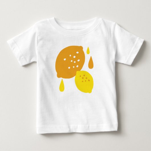 T-shirt Pour Bébé Marine Blue Lemon Art - Refresh Citrus Design (Devant)