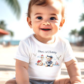 T-shirt Pour Bébé Marine Nautique Cute Bear Boy 1er Anniversaire