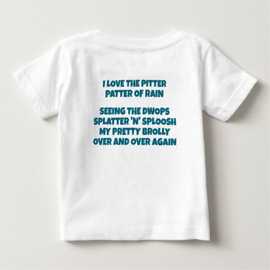 T-shirt Pour Bébé Marionnette mignonne avec parapluie assise dans un (Dos)