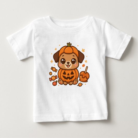 T-shirt Pour Bébé Marionnette mignonne en costume Citrouille - Adora (Devant)