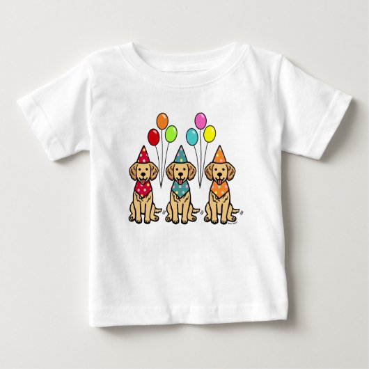 T-shirt Pour Bébé Marionnettes Golden Retriever Anniversaire (Devant)