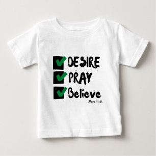 T-shirt Pour Bébé Mark 11:24 KJV Bible Ecriture