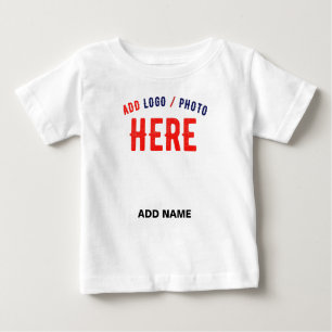 T-SHIRT POUR BÉBÉ MARQUE BLANCHE MODERNE ET PERSONNALISABLE VÉRIFIÉE