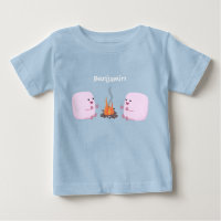 Marshmallows mignons roses par dessin animé sur le