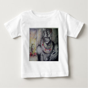 T-shirt Pour Bébé Masaï Mère & Enfant avec Lion Art Imprimer/Graphiq