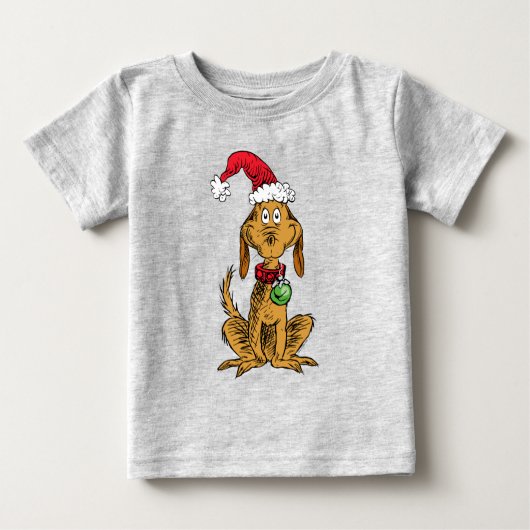 T-shirt Pour Bébé Max the Dog in Santa Hat (Devant)