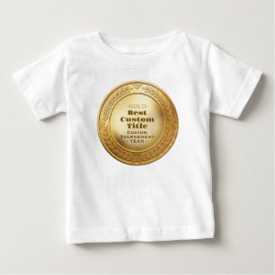 T-shirt Pour Bébé Médaille personnalisée 3D réaliste en feuille d'or