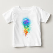 T-shirt Pour Bébé Méduse arc-en-ciel (Devant)