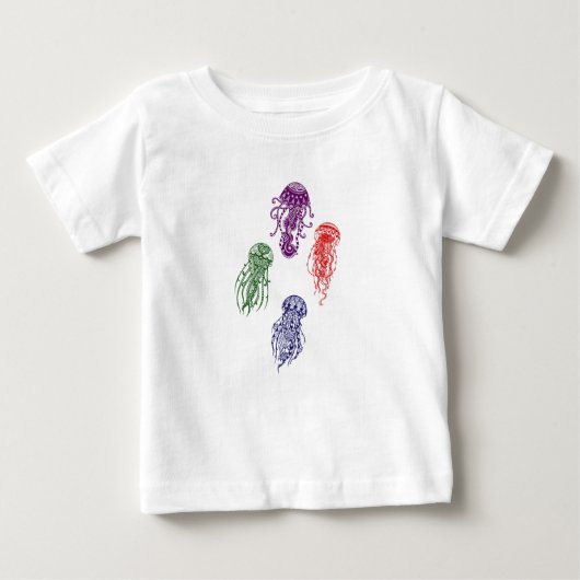T-shirt Pour Bébé méduse de mandala colorée (Devant)