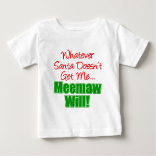 T-shirt Pour Bébé Meemaw Mieux que Père Noël