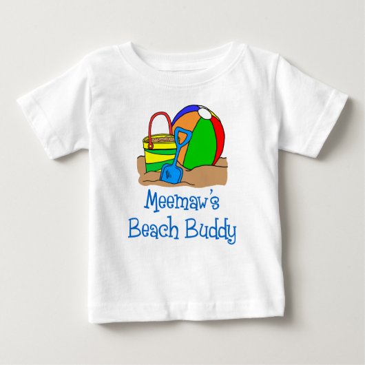 T-shirt Pour Bébé Meemaw's Beach Buddy (Devant)