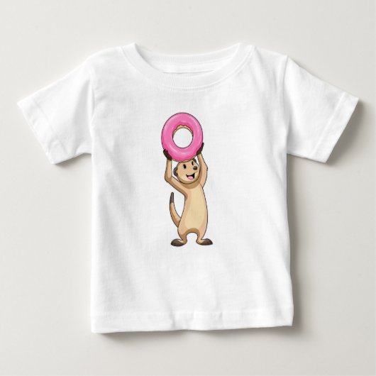 T-shirt Pour Bébé Meerkat avec Donut (Devant)