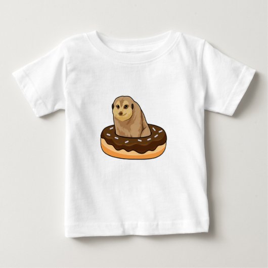 T-shirt Pour Bébé Meerkat avec Donut (Devant)