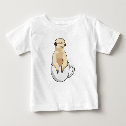 T-shirt Pour Bébé Meerkat avec la coupe du café (Devant)