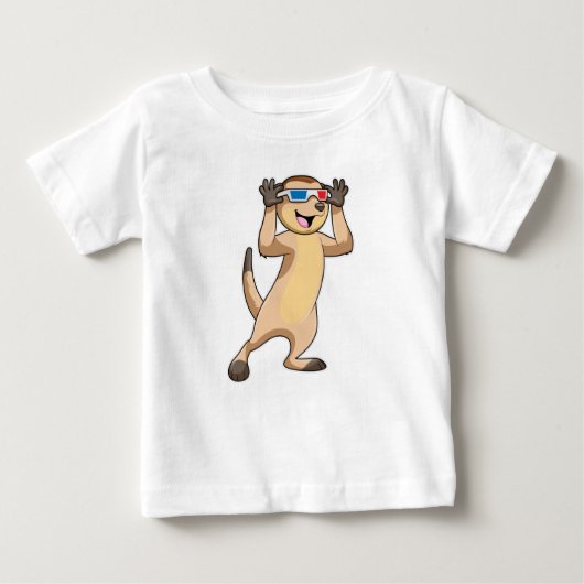 T-shirt Pour Bébé Meerkat avec lunettes (Devant)