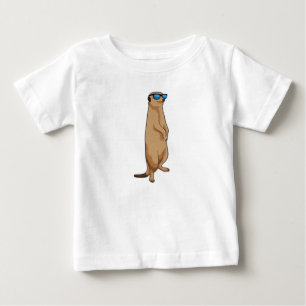 T-shirt Pour Bébé Meerkat avec lunettes de soleil