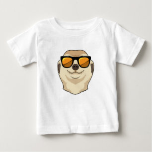 T-shirt Pour Bébé Meerkat avec lunettes de soleil
