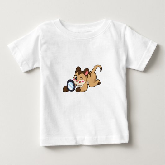 T-shirt Pour Bébé Meerkat avec verre grossissant (Devant)