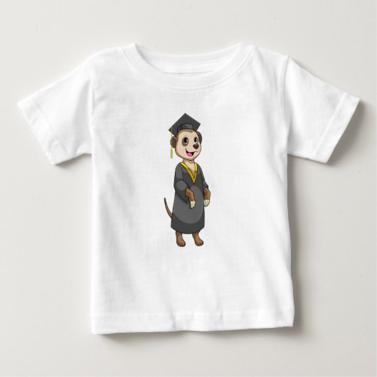 T-shirt Pour Bébé Meerkat comme étudiant avec diplôme (Devant)