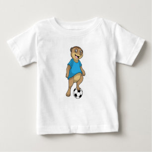 T-shirt Pour Bébé Meerkat comme joueur de football avec Soccer