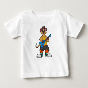 T-shirt Pour Bébé Meerkat comme musicien avec guitare