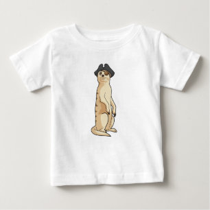 T-shirt Pour Bébé Meerkat comme Pirate avec casquette pirate