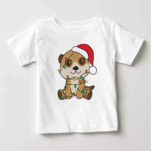 T-shirt Pour Bébé Meerkat Noël Animaux d'hiver Vacances Meerkats