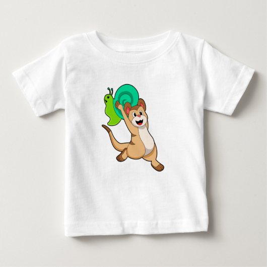 T-shirt Pour Bébé Meerkat with Snail.PNG (Devant)