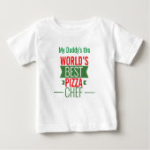 T-shirt Pour Bébé Meilleur chef de pizza du monde - rouge blanc vert (Devant)